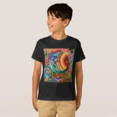 T-shirt Art de ficelle de Huichol du Mexique (Devant entier)