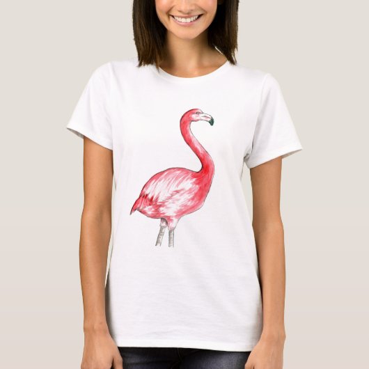 T-shirt Art de Flamant rose (Devant)