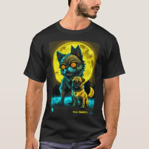 T-shirt Art de graffiti de pug et de loup-garou