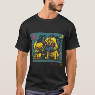T-shirt Art de graffiti de pug et de loup-garou 4