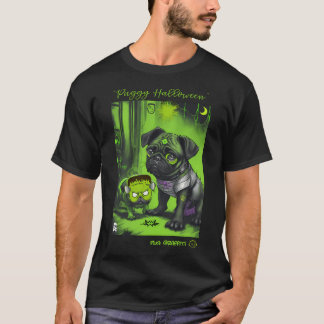 T-shirt Art de graffiti Pug et Frankenstein 11