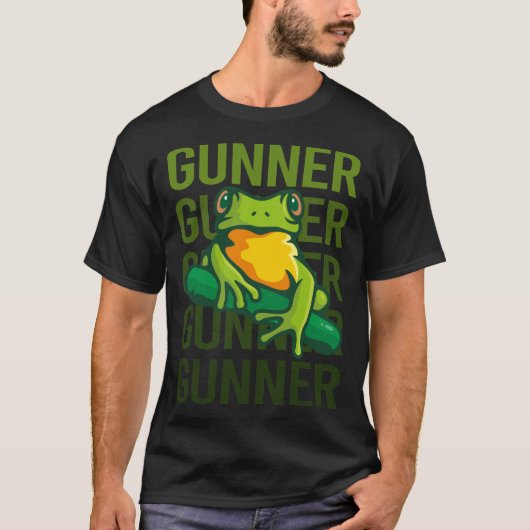 T-shirt Art de grenouille - Nom de Gunner (Devant)