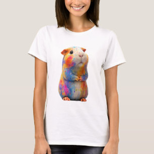 T-shirt Art de hamster éclaboussé de couleurs arc-en-ciel