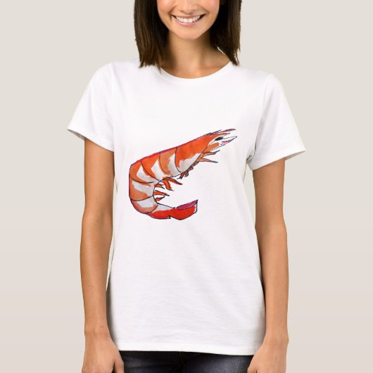 T-shirt Art de kitsch de fruits de mer de crevette de (Devant)