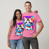 T-shirt Art de Kitty Coloré (Unisexe)
