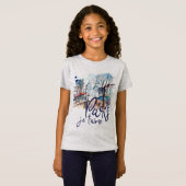 T-Shirt Art de la France de calligraphie d'aquarelle de (Devant entier)