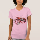 T-shirt Art de la langouste florale (Devant)
