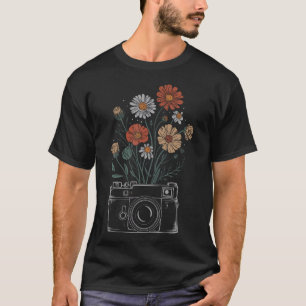 T-shirt Art de la photographie avec des éléments floraux P