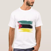 T-shirt Art de la pinceau du drapeau du Mozambique (Devant)