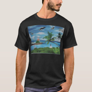 T-shirt Art de la scène de plage tropicale