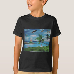 T-shirt Art de la scène de plage tropicale