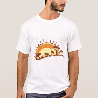 T-shirt Art de la silhouette de la faune de la savane afri