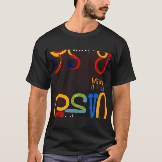 T-shirt Art de la typographie Abstraite | Vibrant et dynam (Devant)