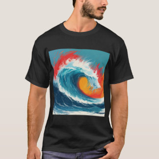 T-shirt Art de la vague de l'océan