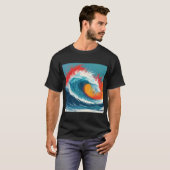 T-shirt Art de la vague de l'océan (Devant entier)