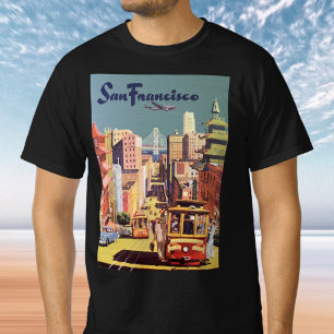 T-shirt Art de l'affiche de voyage des anciennes voitures