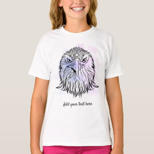T-shirt Art de l'aigle à tête blanche nord-américain   Ble