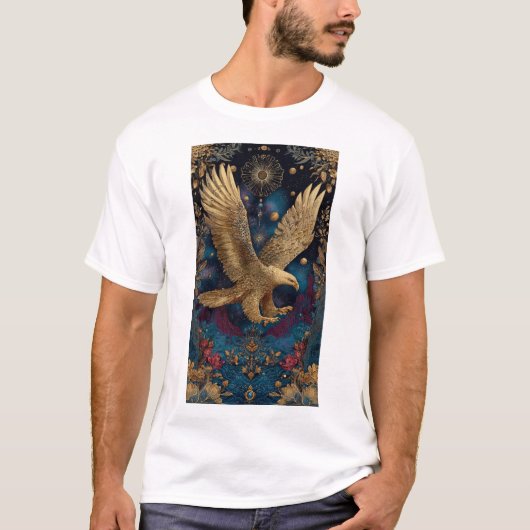 T-shirt art de l'aigle doré céleste (Devant)