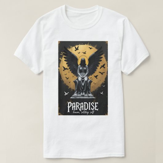 T-shirt Art de l'ange solitaire du paradis (Design devant)