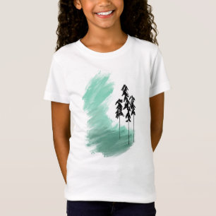 T-Shirt art de l'arbre vert scandinave simple moderne ment