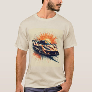 T-shirt Art de l'énergie de mouvement de voiture de course