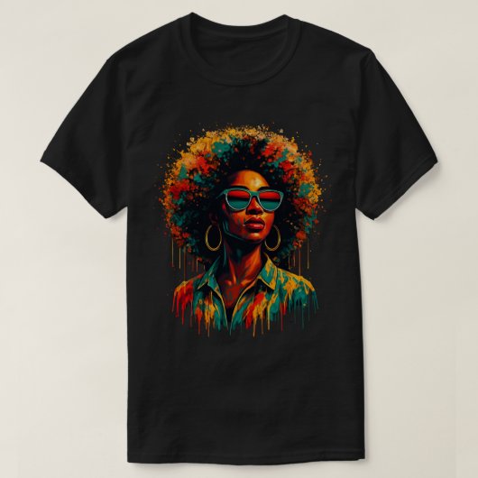 T-shirt Art de liberté Afro Paint Drip (Design devant)