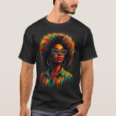 T-shirt Art de liberté Afro Paint Drip (Devant)
