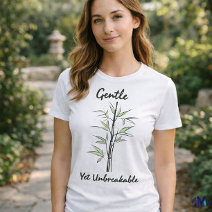 T-shirt Art de ligne de bambou minimal – Force calme de la