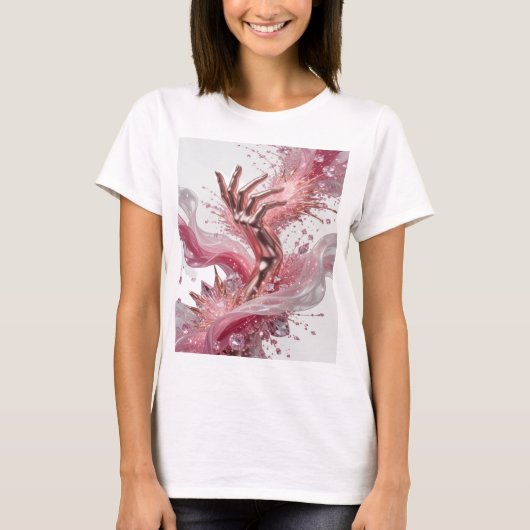 T-shirt Art de l'impression de mode ABSTRACT argent dynami (Devant)