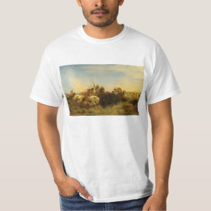 T-shirt Art de l'Ouest de l'Amérique vintage, chasse au bi