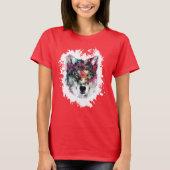T-shirt Art de loup coloré (Devant)