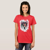 T-shirt Art de loup coloré (Devant entier)