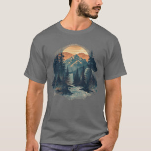 T-shirt Art de l'ours pittoresque