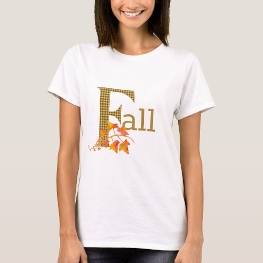 T-shirt Art De Mot D'Automne Plaid (Devant)