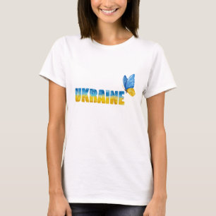 T-shirt Art de mots papillon Ukraine aquarelle