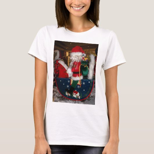 T-shirt Art de Noël du Père Noël Décoré (Devant)