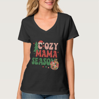 T-shirt Art de Noël rétro de la saison Cozy Mama