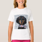 T-shirt Art de Noël Teckel (Devant)