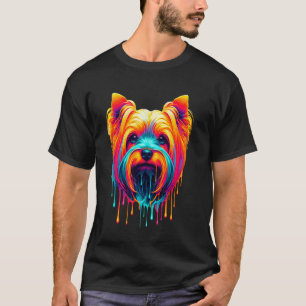 T-shirt Art de peinture dégoulinante Yorkshire Terrier Ter