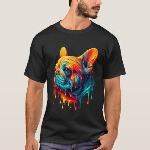 T-shirt Art de peinture qui dégouline Bouledogue français