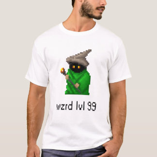 T-shirt Art de pixel de magicien du niveau 99 - vert
