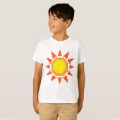 T-shirt Art de pixel de soleil (Devant entier)