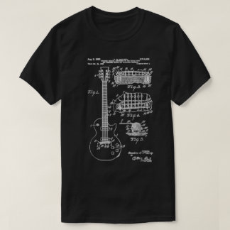 T-shirt Art de plan de brevet de guitare vintage
