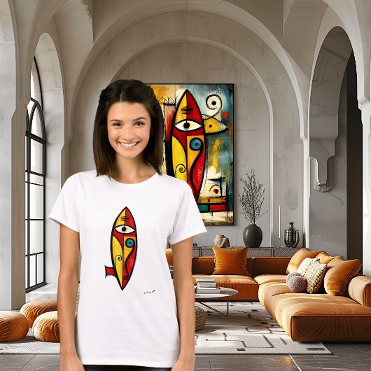 T-shirt Art de planche de surf expressionniste abstrait –