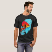T-shirt Art de poisson Betta - Orange et Bleu (Devant entier)
