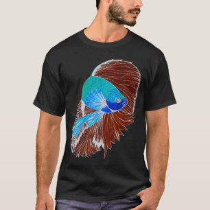 T-shirt Art de poisson Betta - Style négatif de photo