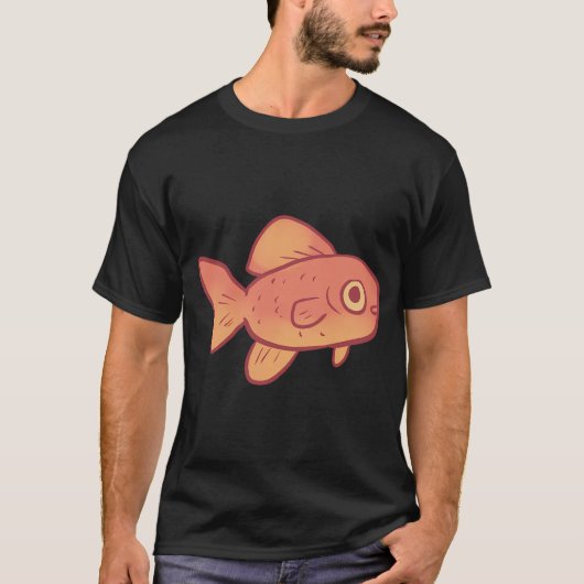 T-shirt art de poisson rouge (Devant)