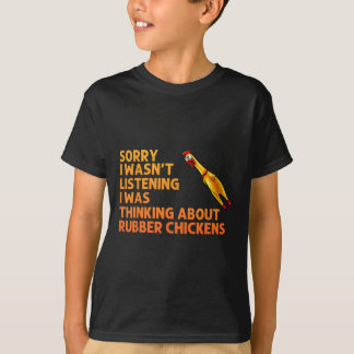 T-shirt Art de poulet en caoutchouc drôle pour hommes femm
