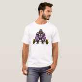 T-shirt Art de powerlifting de gorille (Devant entier)