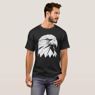 T-shirt Art de profil d'aigle géométrique gras